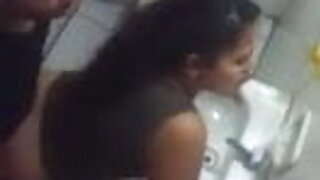 Indian girl with bf in bathroom