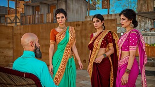 Dhongi Baba quenched the thirst of Desi Bhabhi's pussy by Fucked her in the ashram